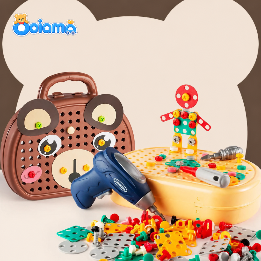 DIY Screw Puzzle Suitcase - STEM Educational Construction Toy Set With Electric Drill