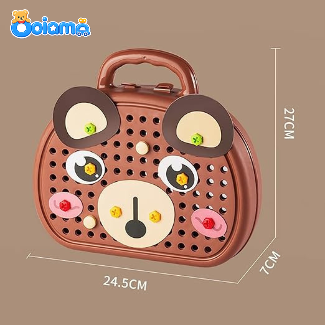 DIY Screw Puzzle Suitcase - STEM Educational Construction Toy Set With Electric Drill
