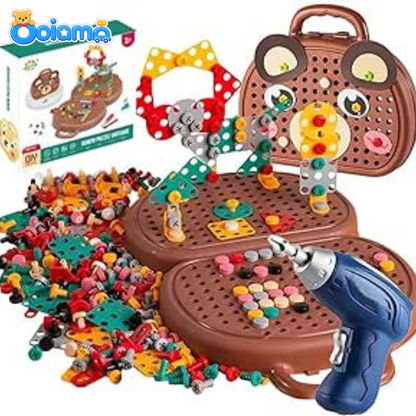 DIY Screw Puzzle Suitcase - STEM Educational Construction Toy Set With Electric Drill