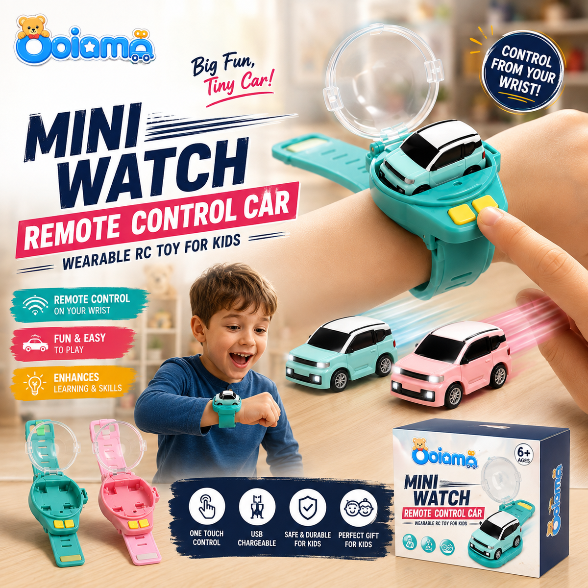 Mini Watch Remote Control Car - Wearable RC Toy For Kids