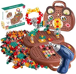 DIY Screw Puzzle Suitcase – STEM Educational Construction Toy Set with Electric Drill